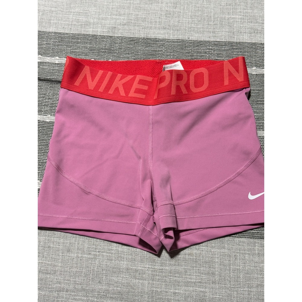 Nike Pro Dri-FIT‎ Women Small Pink Red Compression Athletic Shorts